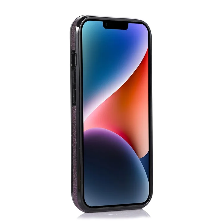 Für iPhone 13 6,1 Zoll Handy-Hülle Logo-Ansicht Design TPU+PU Leder schockfeste Rückabdeckung - Lila