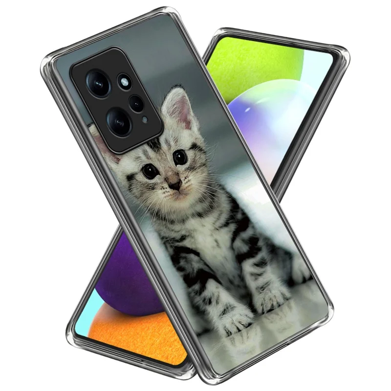 For Xiaomi Redmi Note 12 4G Phone Cover TPU Case Scratch-Proof - Cute Cat