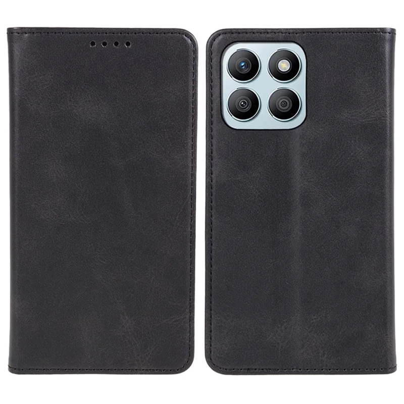 For Honor X8b 4G Cell Phone Case Magnetic Closing PU Leather Full Protection Wallet Cover - Black