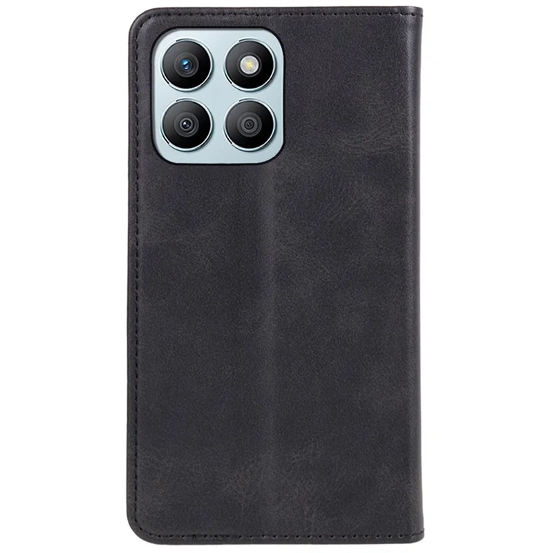 For Honor X8b 4G Cell Phone Case Magnetic Closing PU Leather Full Protection Wallet Cover - Black