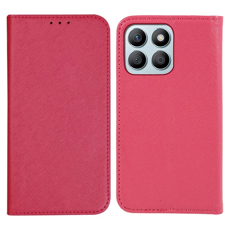 For Honor X8b 4G Cell Phone Case Magnetic Auto Closing Shockproof Leather Wallet Cover - Pink