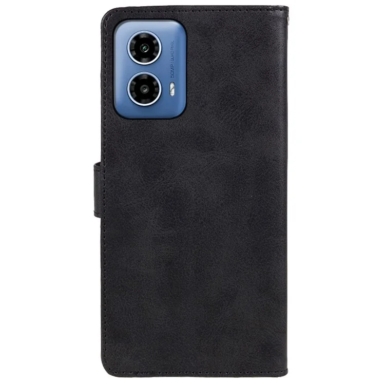 Para Motorola Moto G45 5G / G34 5G Estuche de Teléfono Antirasguños de Cuero PU Magnético Cartera Soporte - Negro