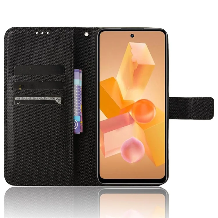 Per Infinix Hot 40i X6528B Custodia per telefono Texture a diamante Custodia in pelle - Nero