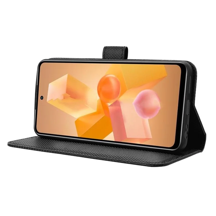 Per Infinix Hot 40i X6528B Custodia per telefono Texture a diamante Custodia in pelle - Nero