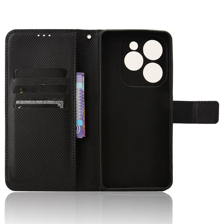 Per Infinix Hot 40i X6528B Custodia per telefono Texture a diamante Custodia in pelle - Nero