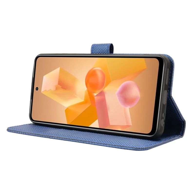 For Infinix Hot 40i X6528B Phone Case Diamond Texture Wallet Leather Cover - Blue