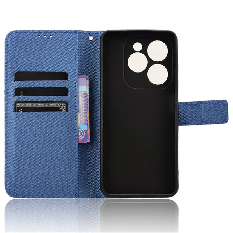 For Infinix Hot 40i X6528B Phone Case Diamond Texture Wallet Leather Cover - Blue