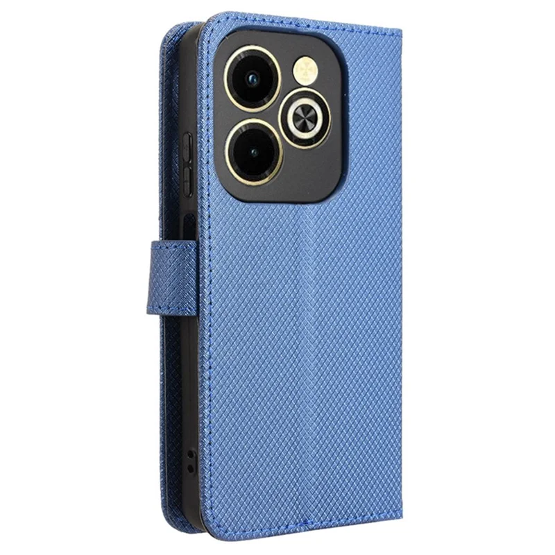 For Infinix Hot 40i X6528B Phone Case Diamond Texture Wallet Leather Cover - Blue