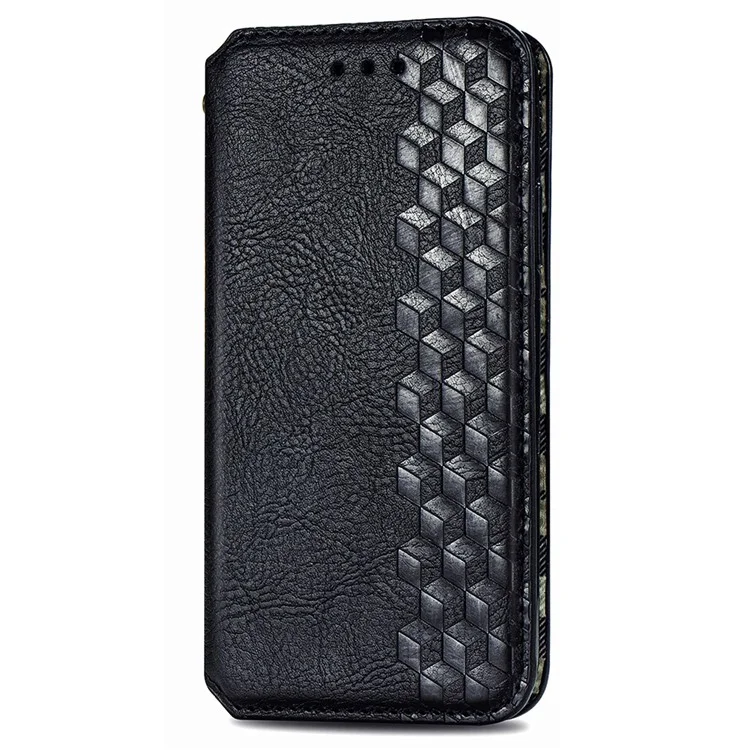 For TECNO Pova 5 4G PU Leather Case Rhombus Imprint Wallet Stand Phone Cover - Black