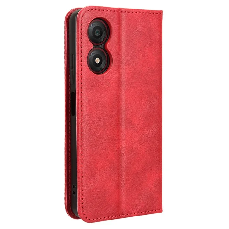 Wallet Case for ZTE Blade A34 Leather Phone Cover Magnetic Closing - Red