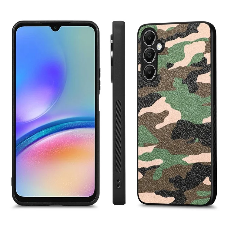 Pour Samsung Galaxy A05s 4G Case PU Leather+PC+TPU Lens Protection Phone Cover - Vert