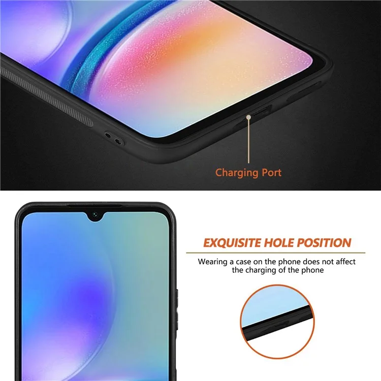 Pour Samsung Galaxy A05s 4G Case PU Leather+PC+TPU Lens Protection Phone Cover - Vert