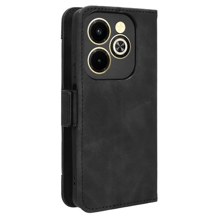For Infinix Hot 40i X6528B Leather Wallet Phone Case with Multiple Card Slots - Black