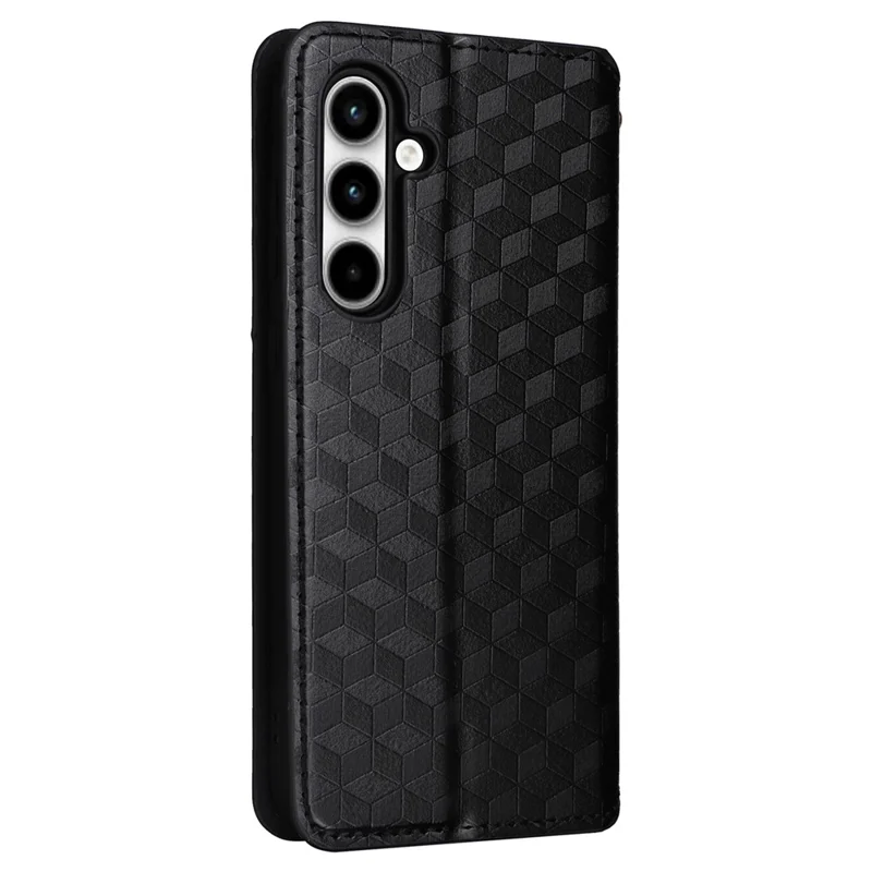 For Samsung Galaxy A35 5G Phone Wallet Leather Case Rhombus Imprinted - Black