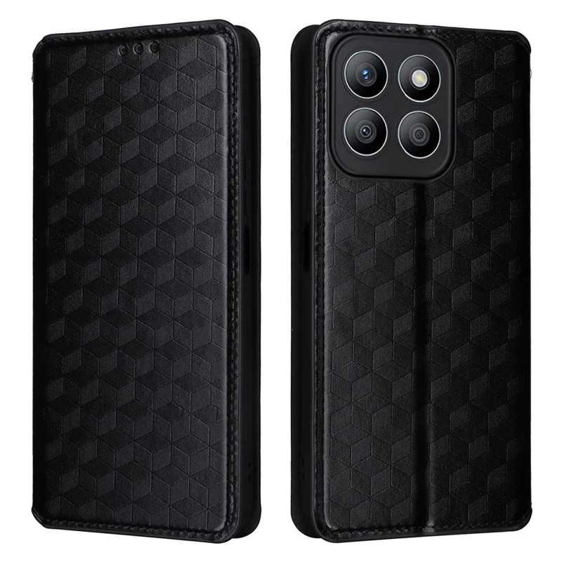 For Honor X8b 4G Wallet Case Magnetic Closing Leather Phone Cover - Black