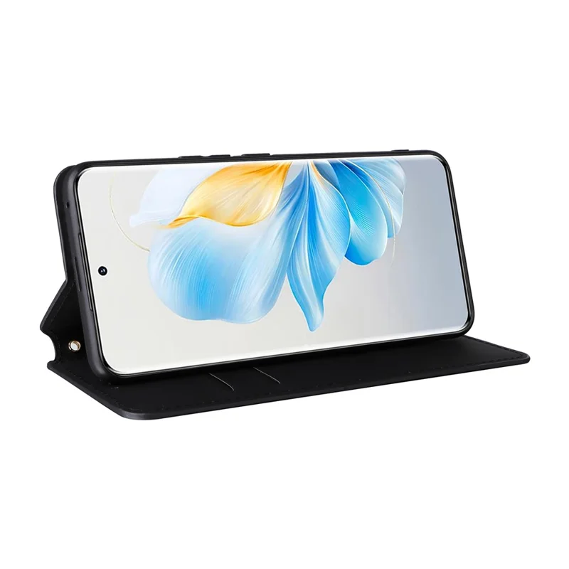 Leather Case for Honor 100 5G Phone Cover Walllet Magnetic Auto-absorbed - Black