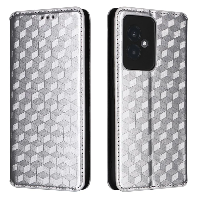 Leather Case for Honor 100 5G Phone Cover Walllet Magnetic Auto-absorbed - Silver