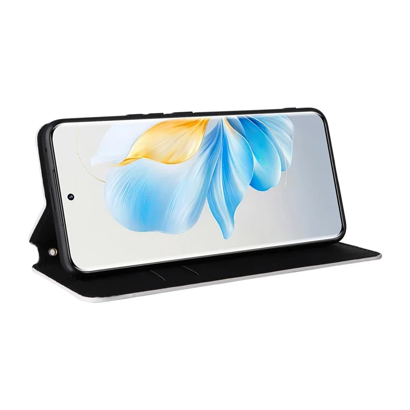 Leather Case for Honor 100 5G Phone Cover Walllet Magnetic Auto-absorbed - Silver