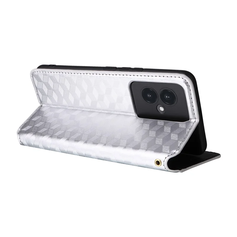 Leather Case for Honor 100 5G Phone Cover Walllet Magnetic Auto-absorbed - Silver