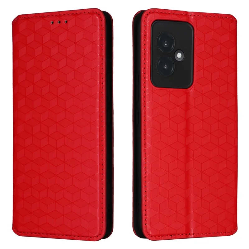 Leather Case for Honor 100 5G Phone Cover Walllet Magnetic Auto-absorbed - Red