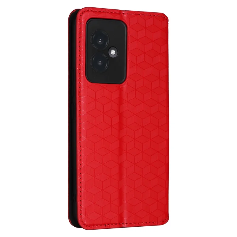 Leather Case for Honor 100 5G Phone Cover Walllet Magnetic Auto-absorbed - Red