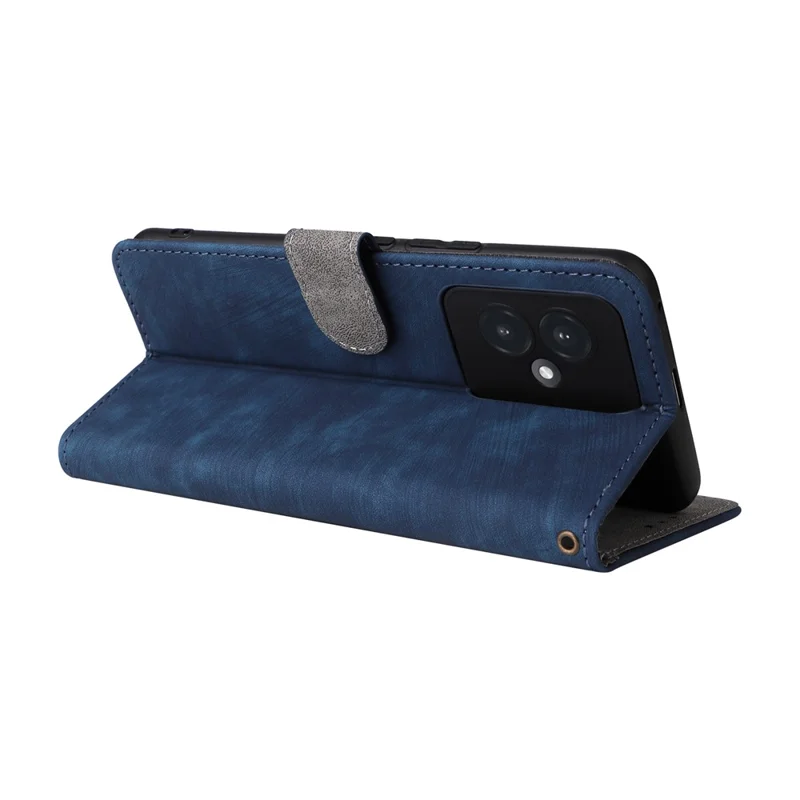 For Honor 100 5G Leather Case Wallet Phone Cover RFID Blocking - Blue