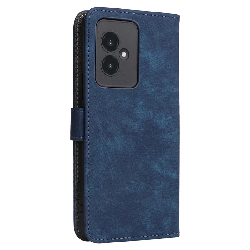 For Honor 100 5G Leather Case Wallet Phone Cover RFID Blocking - Blue