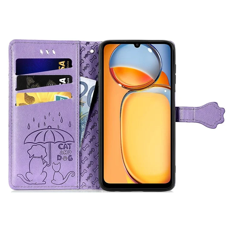 For Xiaomi Redmi 13C 4G / 13C 5G / 13R 5G / Poco M6 5G / Poco C65 4G Wallet Case Phone Leather Cover Magnetic Clasp - Purple