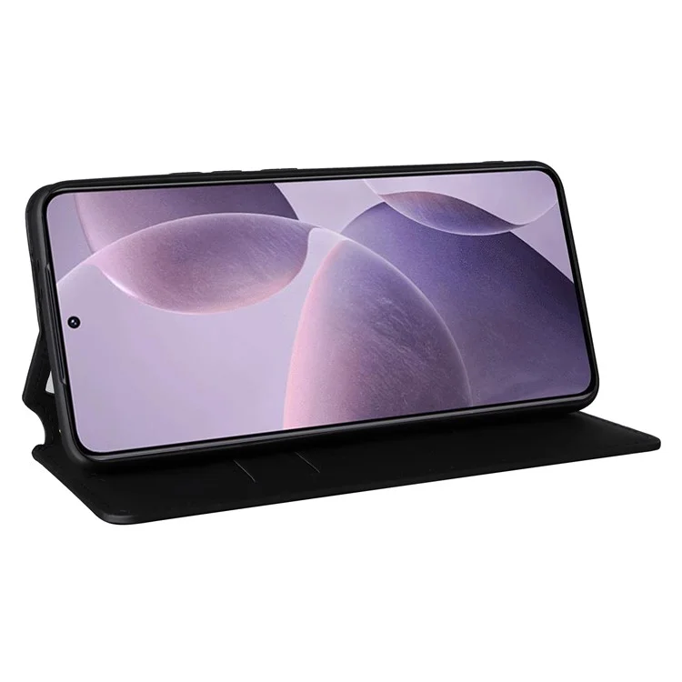 Per Xiaomi Poco F6 Pro 5G / Redmi K70 5G / K70 Pro 5G Custodia in Pelle Motivo a Rombi Flip Wallet Cover - Nero