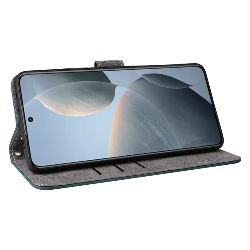For Xiaomi Redmi K70E 5G / Poco X6 Pro 5G Wallet Case RFID Blocking Phone Cover with Hand Strap - Green