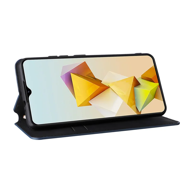 Etui portfelowe na telefon do ZTE Blade A73 Pro 5G / A73 5G / Optus X Pro 5G, skórzana obudowa z magnesem - niebieski