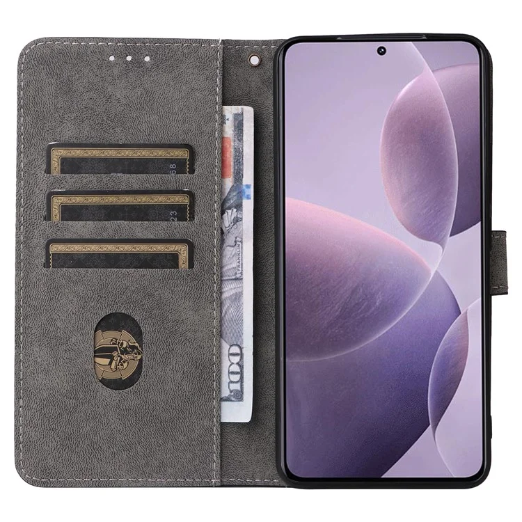 Для Xiaomi Poco F6 Pro 5G / Redmi K70 5G / K70 Pro 5G Кожаный чехол с ремешком RFID Blocking Phone Wallet - Пурпурный