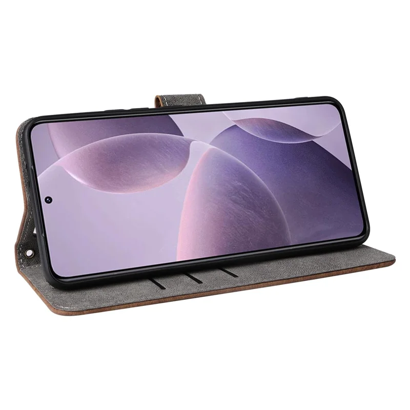 For Xiaomi Poco F6 Pro 5G / Redmi K70 5G / K70 Pro 5G Leather Case with Strap RFID Blocking Phone Wallet - Brown