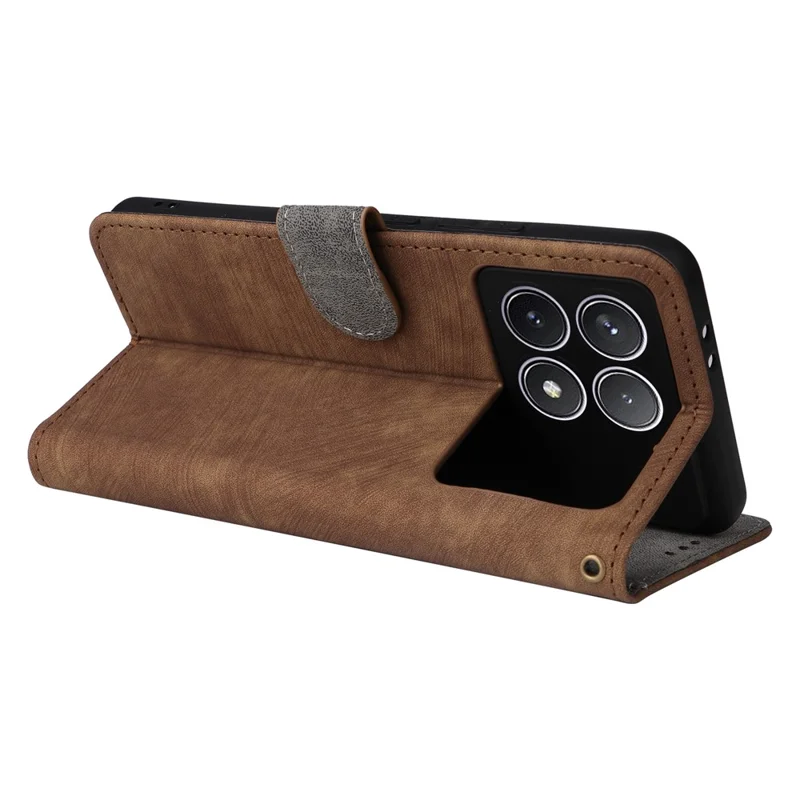 For Xiaomi Poco F6 Pro 5G / Redmi K70 5G / K70 Pro 5G Leather Case with Strap RFID Blocking Phone Wallet - Brown