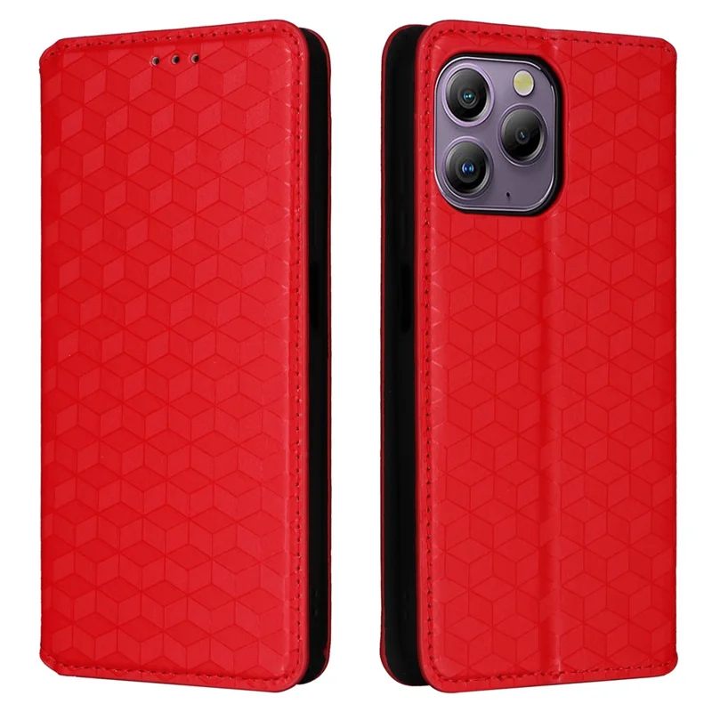 Fodral i läder för Blackview A96, plånbok, magnetisk automatisk stängning - Röd