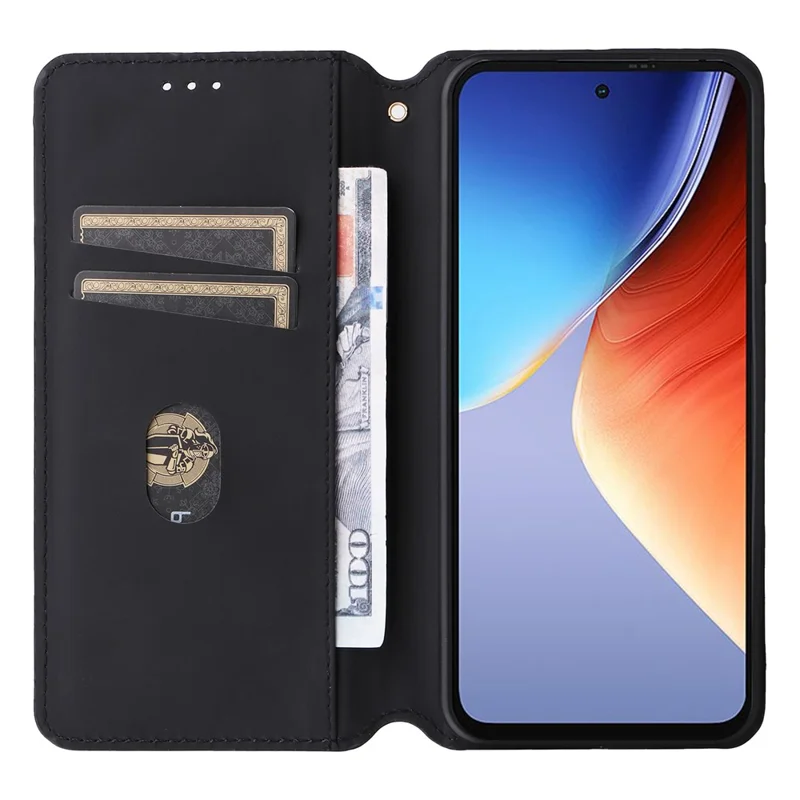 Fodral i läder för Blackview A96, plånbok, magnetisk automatisk stängning - Röd