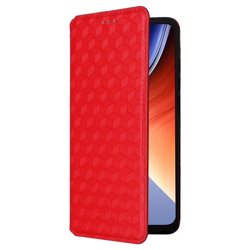 Fodral i läder för Blackview A96, plånbok, magnetisk automatisk stängning - Röd