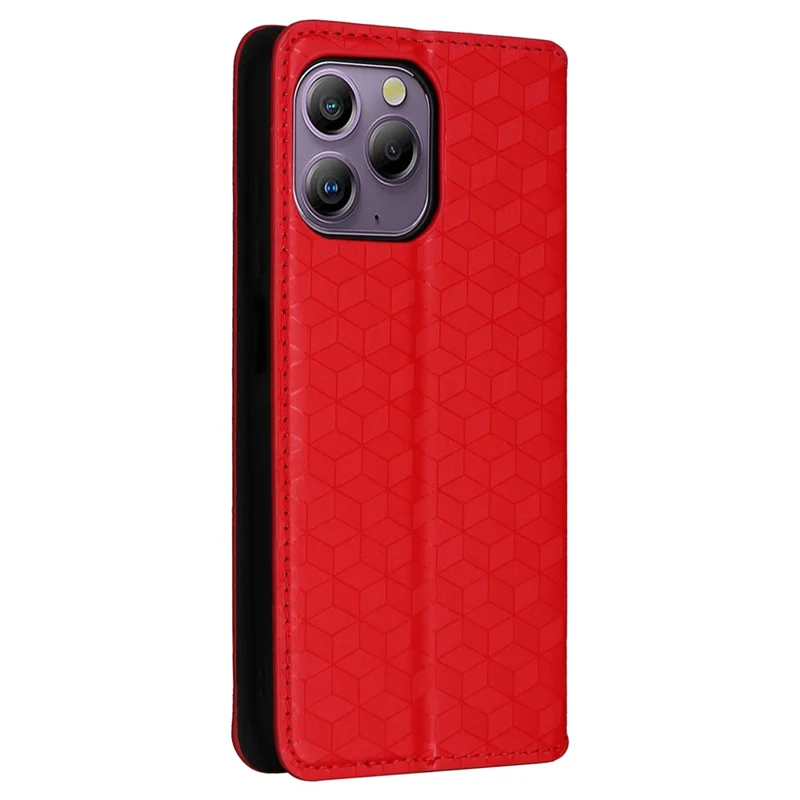 Fodral i läder för Blackview A96, plånbok, magnetisk automatisk stängning - Röd