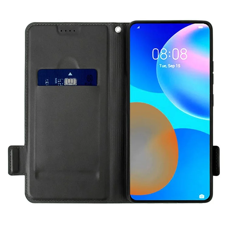 Pour Samsung Galaxy S24+ Flip Stand Phone Cover Shockproof Card Slot PU Leather Phone Case - Black