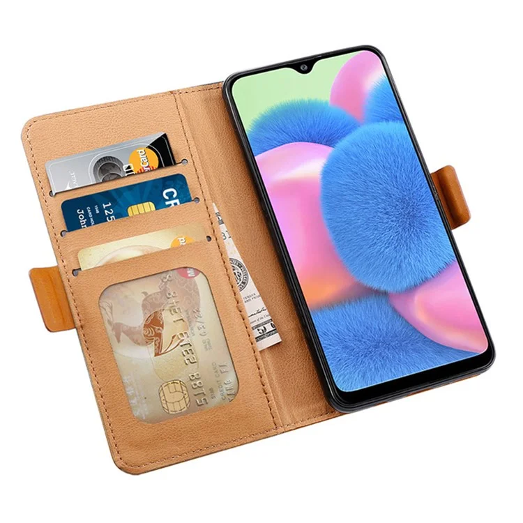 Pour Samsung Galaxy S24 PU Cuir Phone Cover Color Splicing Wallet Stand Anti-drop Phone Case - Noir
