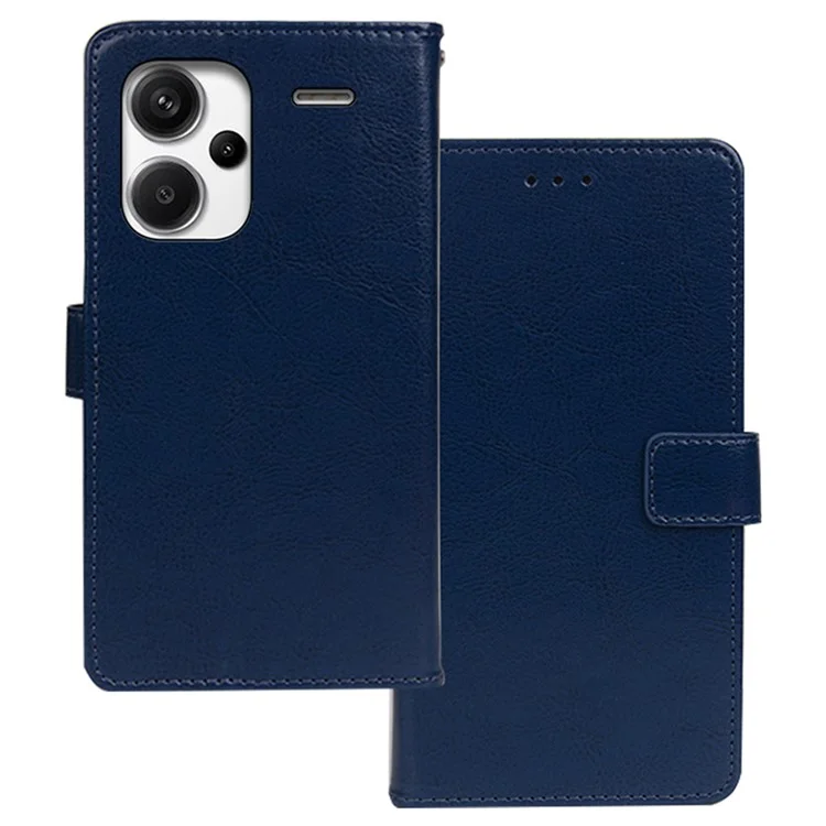 IDEWEI Pour Xiaomi Redmi Note 13 Pro+ 5G Étui Coque de Protection en TPU+PU Cuir avec Support - Bleu
