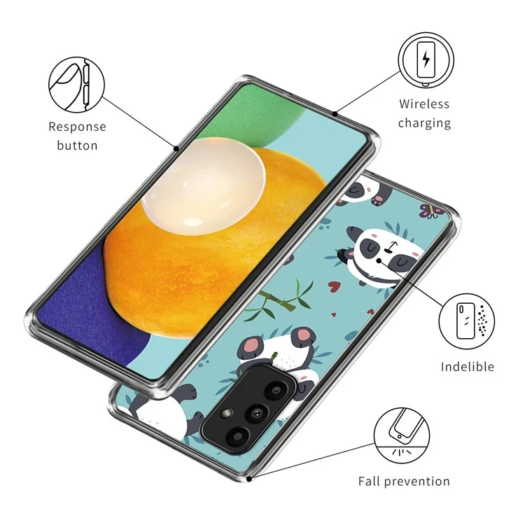 Für Samsung Galaxy A15 4G / 5G IMD TPU Case Muster Bedrucken Handyhülle - Süße Pandas