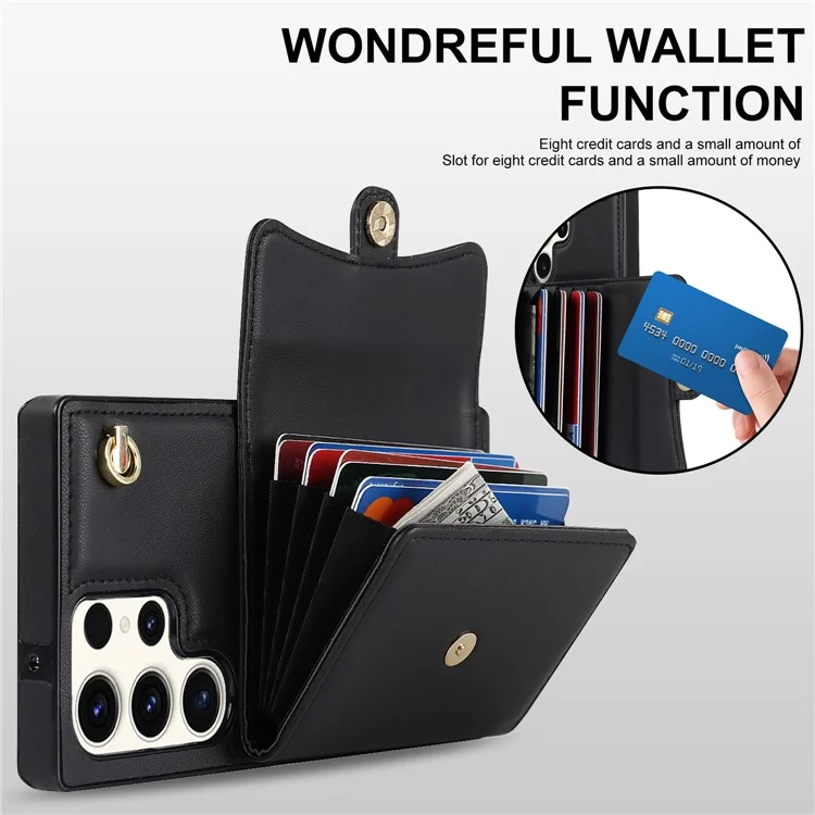 Pour Samsung Galaxy S24 Ultra RFID Blocking Card Slots Cover Phone Card Case - Noir