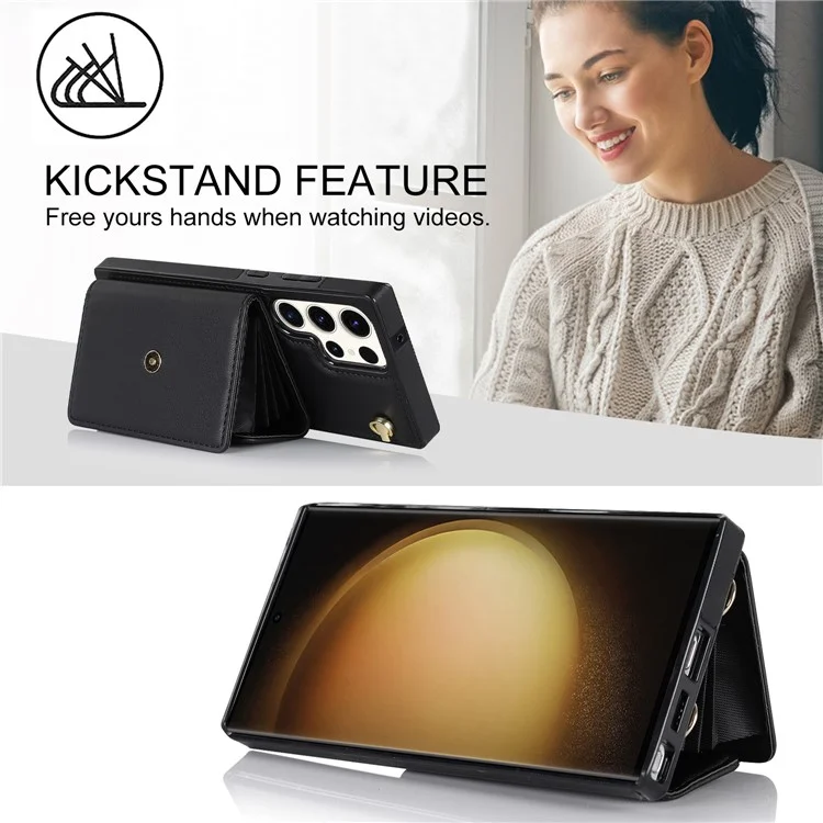 Pour Samsung Galaxy S24 Ultra RFID Blocking Card Slots Cover Phone Card Case - Noir