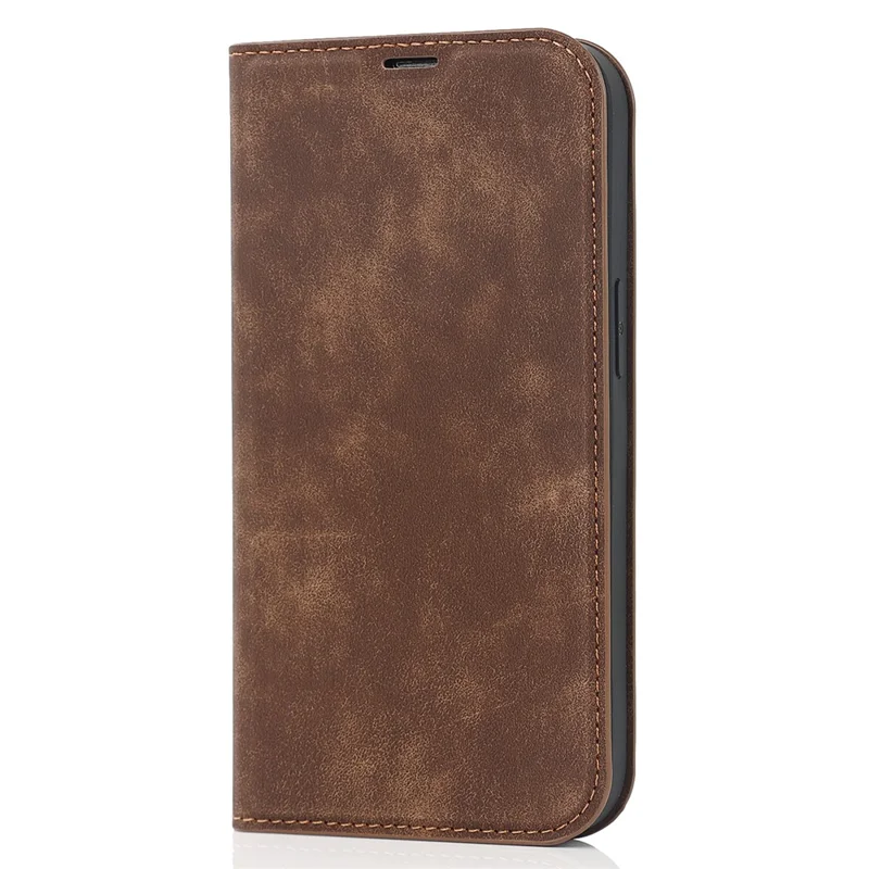 For iPhone 15 Case Leather Card Holder Phone Guard Cover Compatible with MagSafe - Light Brown