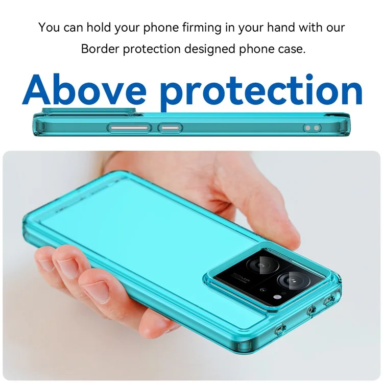 Candy Series for Xiaomi 13T / 13T Pro Clear TPU Back Case Fall Proof Mobile Phone Cover - Transparent Blue