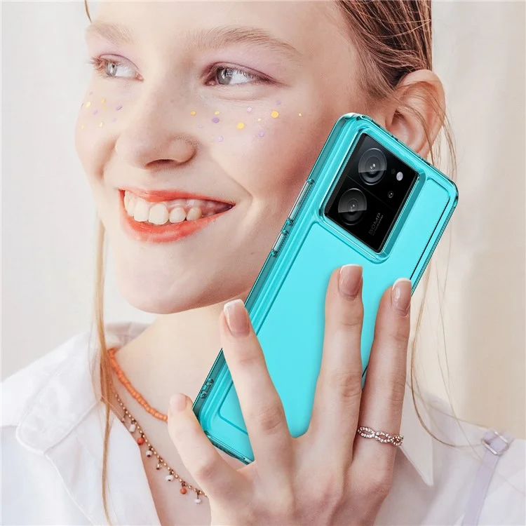 Candy Series for Xiaomi 13T / 13T Pro Clear TPU Back Case Fall Proof Mobile Phone Cover - Transparent Blue