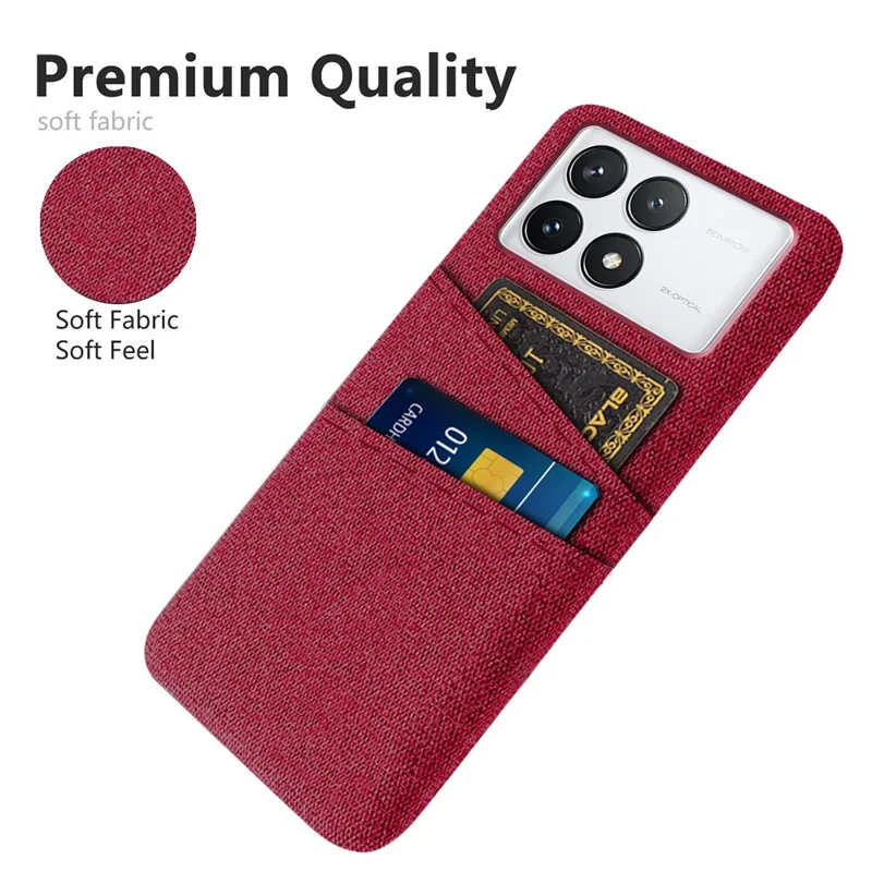 For Xiaomi Redmi K70E 5G / Poco X6 Pro 5G Dual Card Slots Phone Case Protective PC Cover - Red