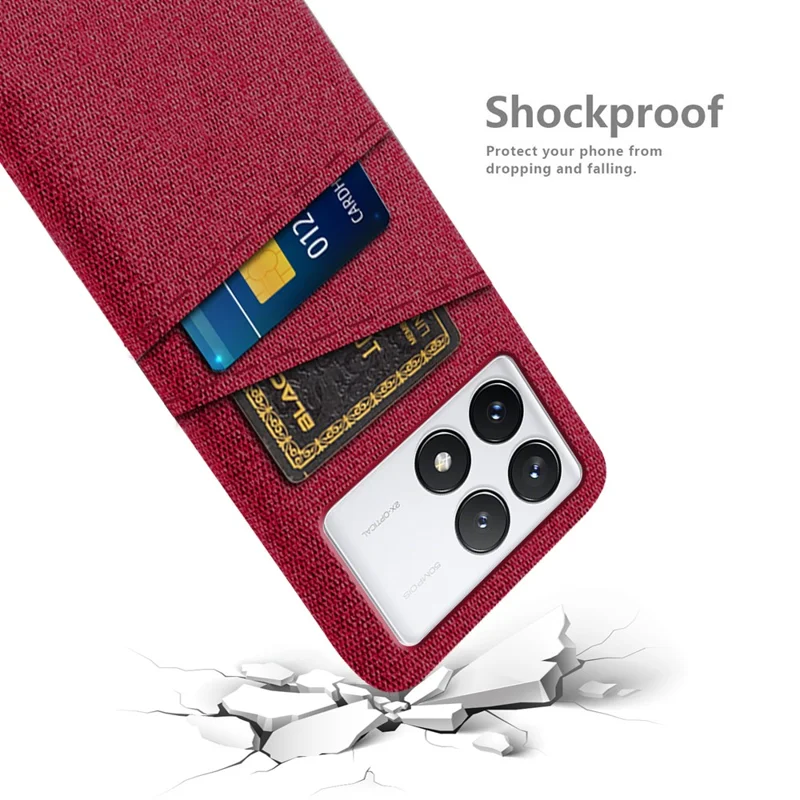 For Xiaomi Redmi K70E 5G / Poco X6 Pro 5G Dual Card Slots Phone Case Protective PC Cover - Red