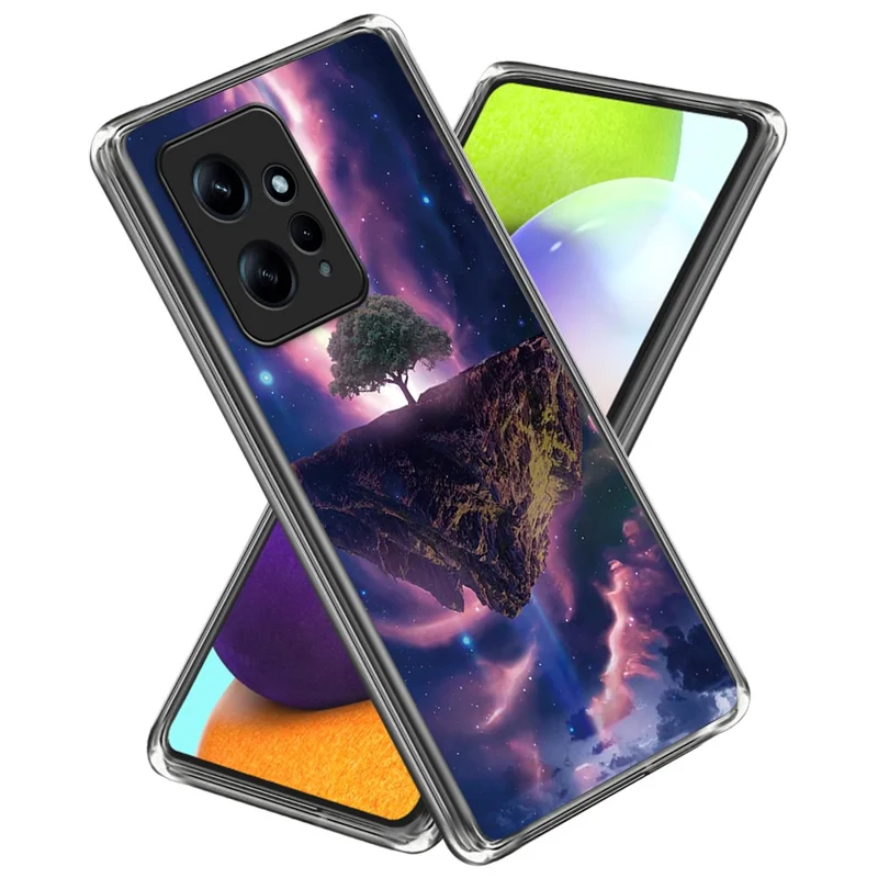 For Xiaomi Redmi Note 12 4G Case Soft TPU IMD Pattern Printing Phone Shell - Aurora Night